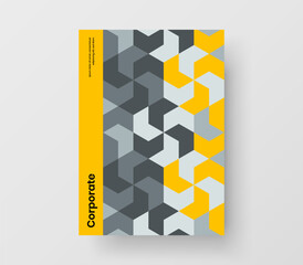 Modern corporate identity A4 vector design template. Multicolored geometric shapes postcard layout.