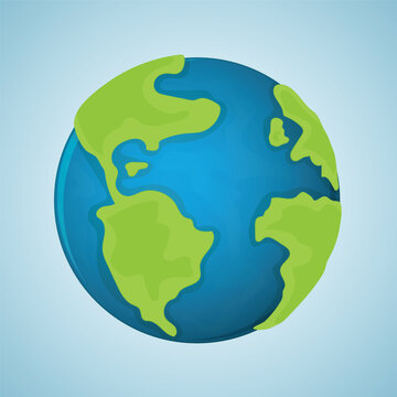 Illustration of planet earth. Vector illustration. Cartoon design.
