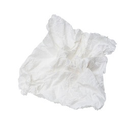 Wrinkled or crumpled white stencil or tissue paper after use from toilet or restroom left on the...
