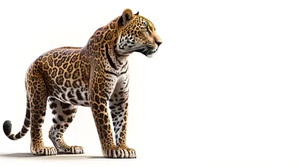 Foto op Plexiglas Image of jaguar on white background. Generative AI. © valentyn640