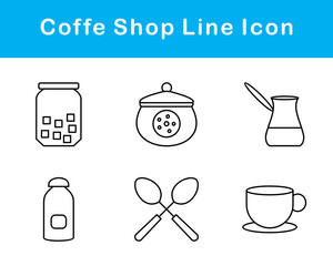 Coffe Shop Vector Icon Set