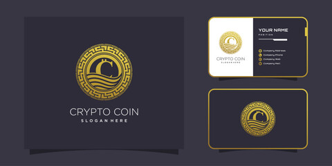 Fototapeta na wymiar Crypto logo design with creative modern concept idea