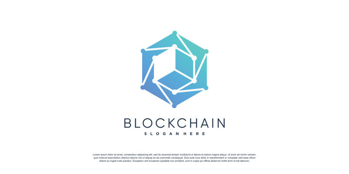 Blockchain logo design with modern style idea