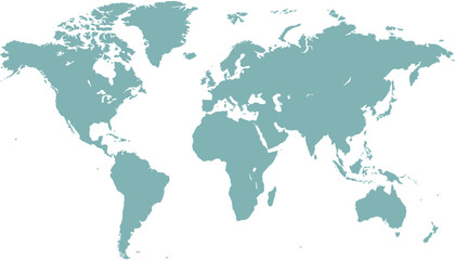 Obraz na płótnie Canvas World map. Silhouette map. Color modern vector map. 