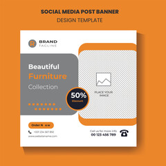 Modern Furniture Sale Social Media Post Template and web Banner Post Design Template and instagram Social Media Post Template