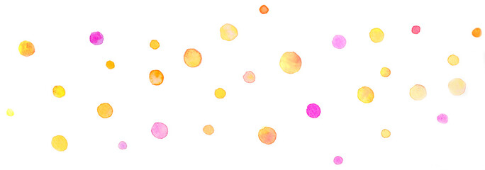 水彩で描いた水玉模様