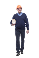 in full growth. male architect with drawings.