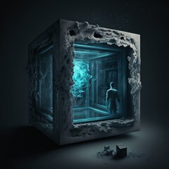 Cube Abstract Art Design Illustration Fantasy Surreal Generative AI