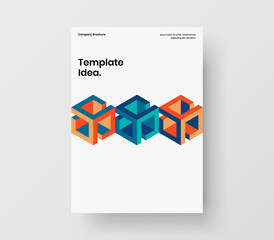 Fototapeta premium Isolated cover A4 vector design template. Vivid mosaic shapes poster illustration.