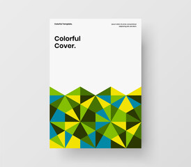 Creative mosaic shapes pamphlet concept. Unique leaflet A4 design vector layout.