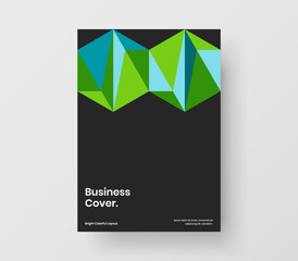 Trendy geometric tiles postcard illustration. Colorful company identity A4 design vector template.