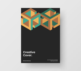 Colorful mosaic tiles booklet illustration. Amazing cover A4 design vector concept.