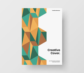 Colorful flyer vector design template. Fresh geometric shapes cover concept.