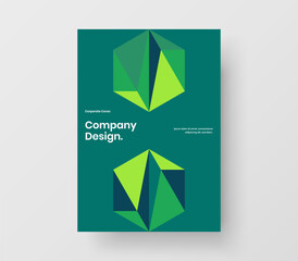 Amazing geometric shapes book cover template. Multicolored banner design vector layout.