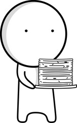 Boy holding a tray of food
