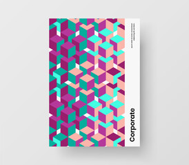 Amazing company identity A4 design vector concept. Creative mosaic pattern leaflet layout.