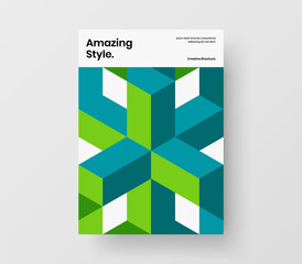 Creative annual report A4 design vector template. Abstract geometric shapes company cover concept.