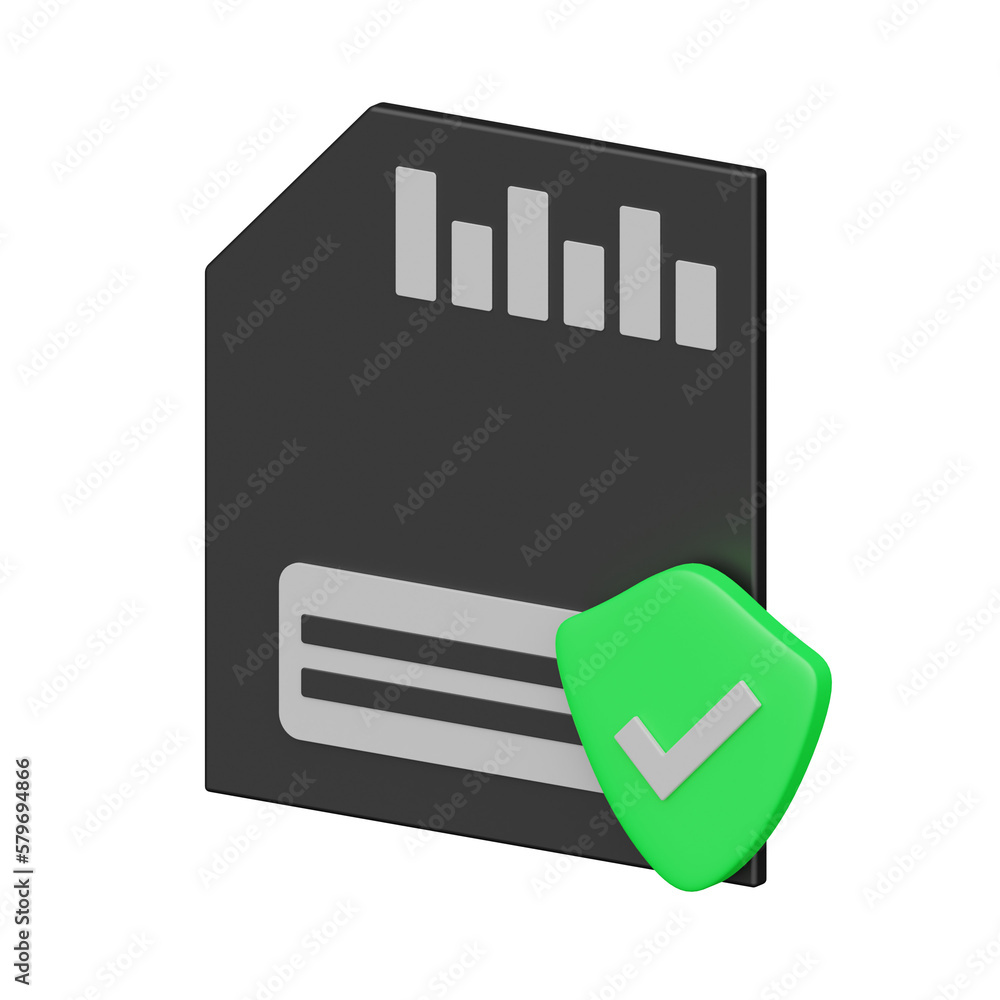 Poster data protection 3d realistic object design vector icon illustration.