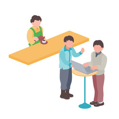 コワーキングスペースのイラスト