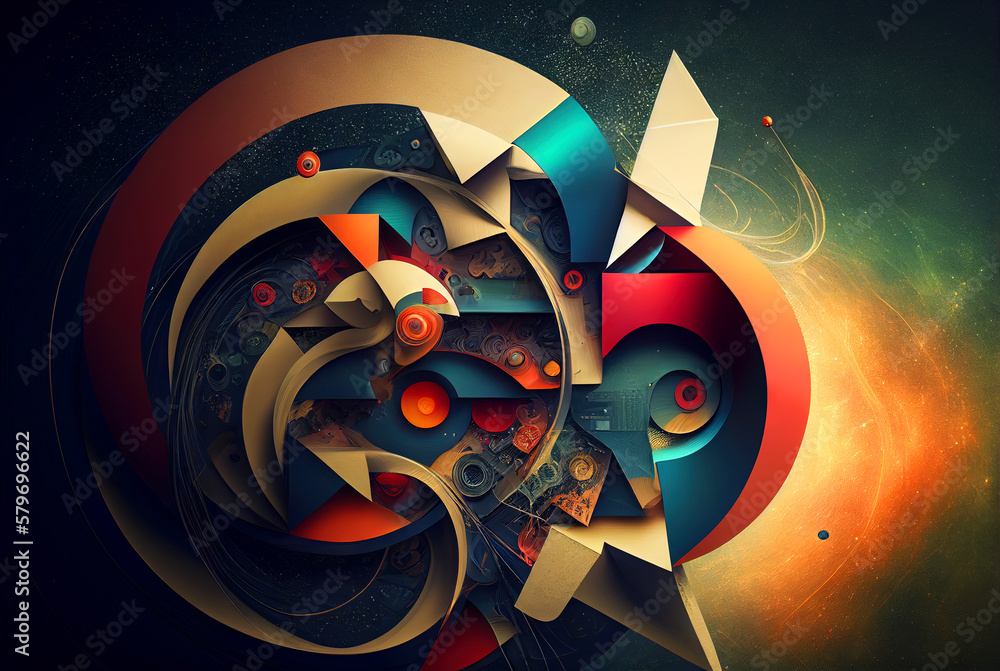 Poster abstract shapes retro composition in 20s avantrgarde or futurism style. retro background with surrea