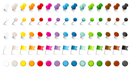 Set 5 Verschiedene Pins, Nadeln, Flaggen & Magnete 15 Farben