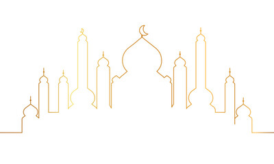 Fototapeta na wymiar line art of mosque . islamic line art vector eps 10