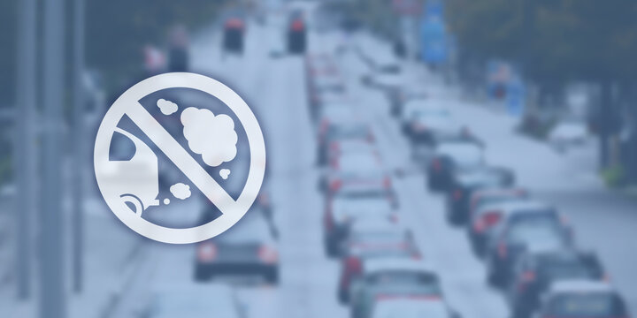 The legal regulation of the combustion engine off as a graphic with icon.
