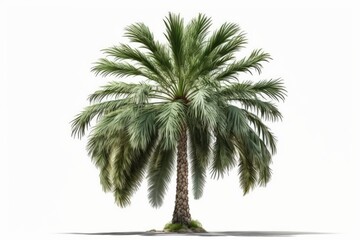 palm tree isolated on white background generative ai illustration 