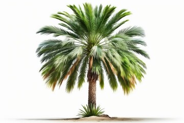 palm tree isolated on white background generative ai illustration 