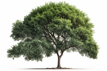 green tree isolated on white background generative ai illustration 