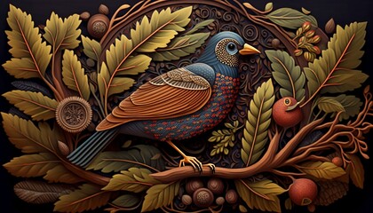 Folk Art Nature Animal Art Generative Ai