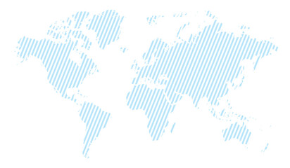 vector illustration of blue colored striped world map