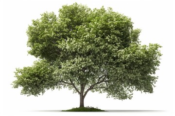 Obraz premium green tree isolated on white background generative ai illustration 