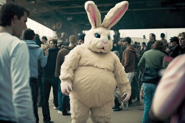  disturbing Psychic Real-life easter bunny costume generative ai	
