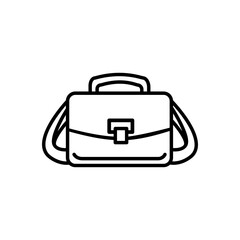Camera bag icon. Outline camera bag vector icon for web design isolated on white background