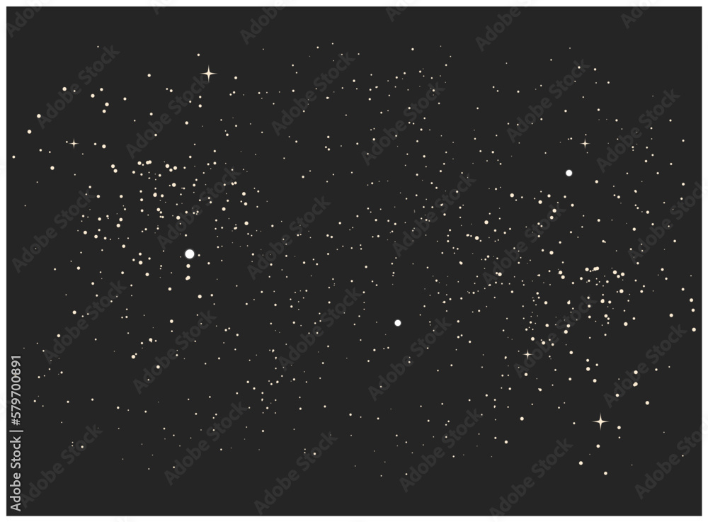 Wall mural sky of stars, deep space stellar sky, cosmos or starry heaven, vector