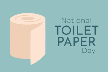 National Toilet Paper day. Vector cartoon banner with roll illustration.