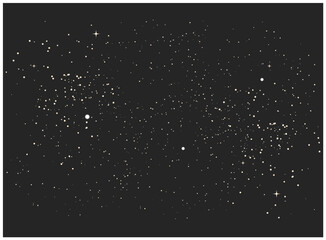 Sky of stars, deep space stellar sky, cosmos or starry heaven, vector