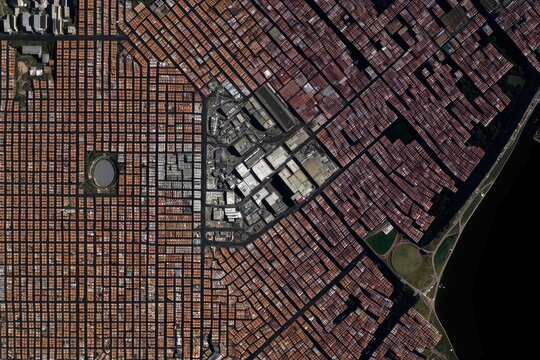 aerial satellite generic image. This is a Royalty-free fictitious generative AI artwork that doesn't exist in real life.

