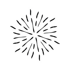 Obraz premium Hand drawn, handmade vintage sunburst vector on a white background EPS Vector 