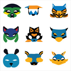 Set of beautiful and cute cartoons design vector file