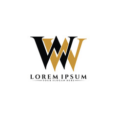Letter WW luxury logo design vector