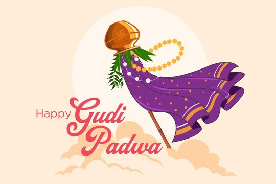 Gudi padwa post, Gudi padwa banner, Happy gudi padwa wishes in english, Gudi padwa poster,  Gudi padwa greetings, Gudi padwa celebration in office ideas