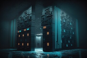 Plakat sci-fi futuristic building. generative ai surreal fantasy concept