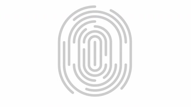 Animation of Finger print recognition. Fingerprint authentication and User identification concept.