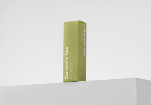 Mockup of customizable color beauty serum product box packaging