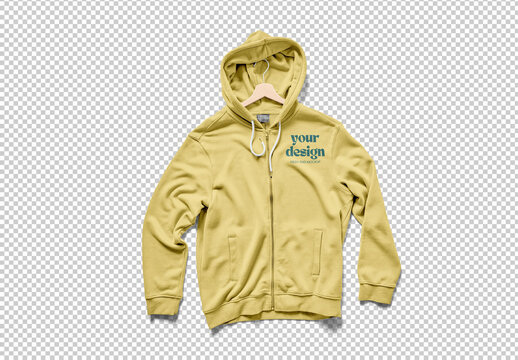 Mockup Of Customizable Color Hoodie Available Against Customizable Color And Transparent Background