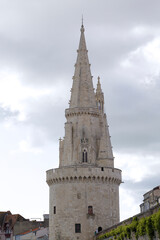 Fototapeta na wymiar Tower of the Lantern in the Old Port of La Rochelle, France
