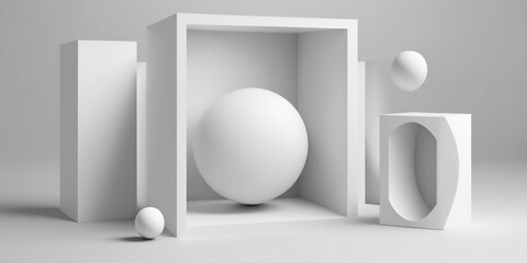 White flat background 3D presentation