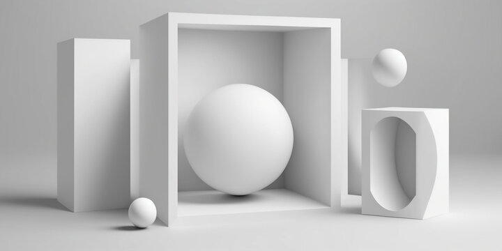 White flat background 3D presentation © Aschitaka Design